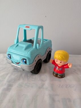 Fisher-Price Blue Toy Pickup Truck with Figure